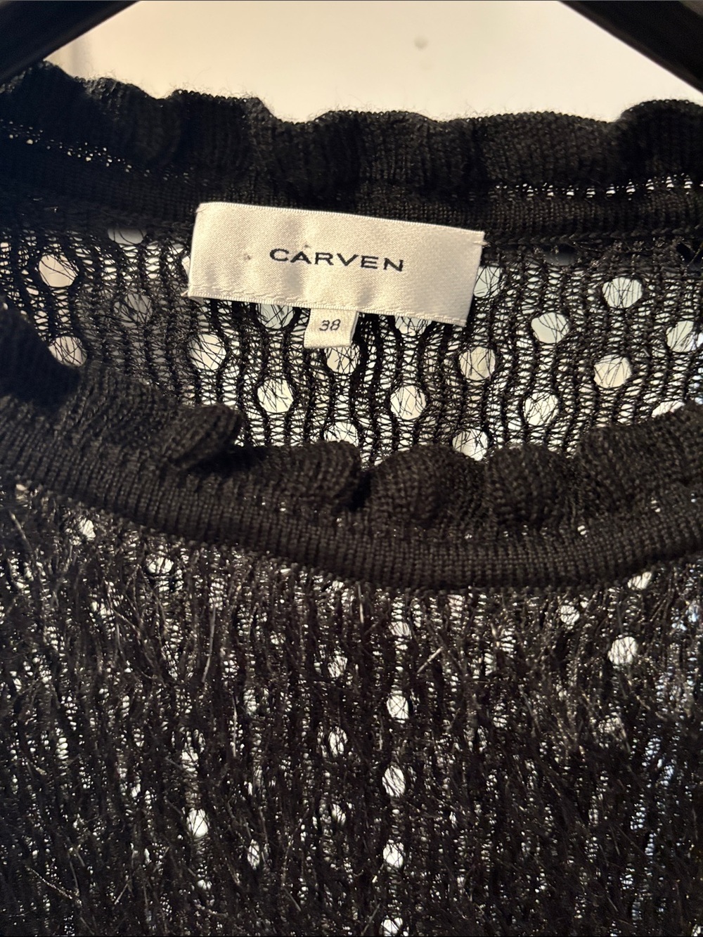 Carven Black Sheer Knit Top